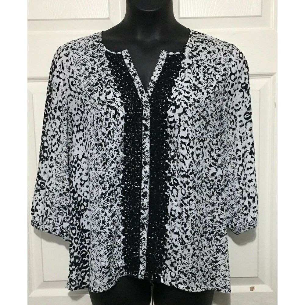 Laura Ashley Blouse Lace Size L  Snake Pattern